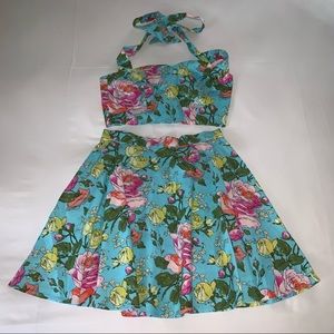 kenley collins ariana grande floral skirt set